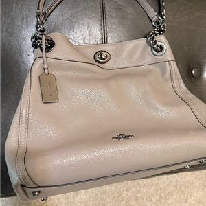 Coach Gray Leather Shoulder Bag